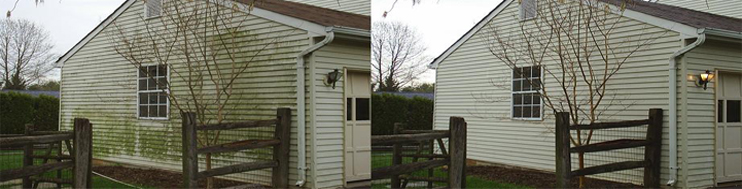 Pressure Washing House before and after
