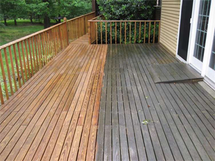 wooden deck cleaning